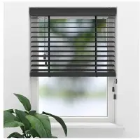 Soluna Bamboe Houten Jaloezie - Easy Natural - 50 mm - Black - 150 x 130 cm - Maten van 50 t/m 250 cm breed