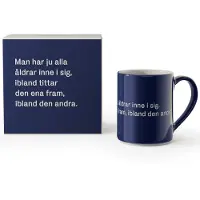 Design House Stockholm Astrid Lindgren mok, "man har ju alla åldrar" Zweedse tekst