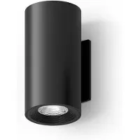 Calex Wandlamp Up & Downlight Valmer – Geïntegreerde LED – Oplaadbaar – IP44 Spatwaterbestendig – Geschikt voor Binnen en Buiten – Cilindervorm – Zwart