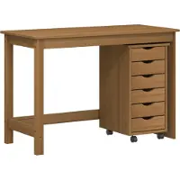 vidaXL Bureau en rolkast set MOSS 2 pcs HoningBruin