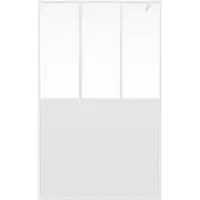 Vente-unique Inloopdouchewand in atelierstijl - Mat wit - 140 x 200 cm - URBANIK
