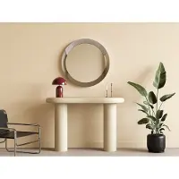 Vente-unique Ronde wandspiegel van aluminium - Ø 90 cm - Verchroomd - ZIRYA