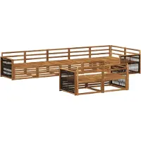 vidaXL Buiten bank set 8 st Naturel