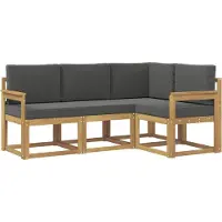vidaXL Buiten bank set 4 st Wit en antracietkleurig