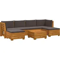 vidaXL 7 st Buiten bank set Massief Acacia Hout Bruin