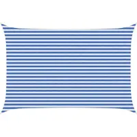 vidaXL Zonneschaduwzeil Blauw en Wit 3 x 5 m HDPE