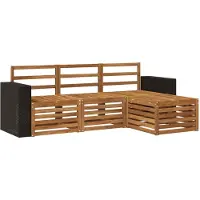 vidaXL Buiten bank set 4 st Naturel