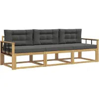 vidaXL Buiten bank set 3 st Wit en antracietkleurig Polyester