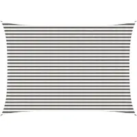 vidaXL Zonneschaduwzeil Lichtgrijs en wit 3 x 6 m HDPE