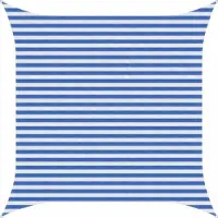 vidaXL Zonneschaduwzeil Blauw en Wit 3 x 3 m HDPE
