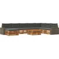 vidaXL Buiten bank set 9 st Natuurlijk en Antraciet