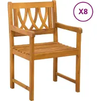 vidaXL Tuinstoelen, 8 stuks, naturel, massief acaciahout