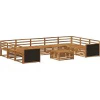 vidaXL Buiten bank set 10 st Naturel Massief Acacia Hout