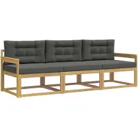 vidaXL Buiten bank set 3 st Wit en antracietkleurig Polyester