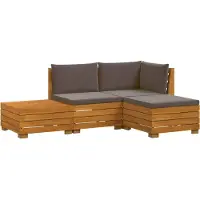 vidaXL 4 st Buiten bank set Massief Acacia Hout Bruin