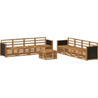 vidaXL Buiten bank set 9 st Naturel