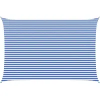 vidaXL Zonneschaduwzeil Blauw en Wit 4 x 5 m HDPE