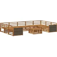 vidaXL Buiten bank set 10 st Naturel Massief Acacia Hout