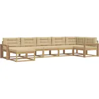vidaXL Buiten bank set 7 st Wit en Beige