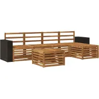 vidaXL Buiten bank set 6 st Naturel
