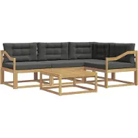 vidaXL Buiten bank set 5 st Wit en antracietkleurig Polyester