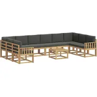 vidaXL Buiten bank set 11 st Wit en antracietkleurig
