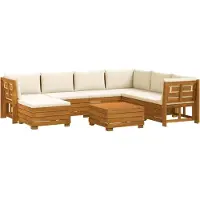 vidaXL 8 st Buiten bank set Massief Acacia Hout Bruin