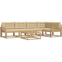 vidaXL Buiten bank set 6 st Wit en Beige Polyester