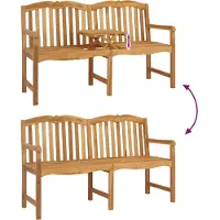 vidaXL Handgesneden schelpbank 155 x 60 x 94 cm Massief Teakhout