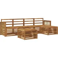 vidaXL Buiten bank set 6 st Naturel