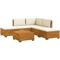vidaXL 6 st Buiten bank set Massief Acacia Hout Bruin