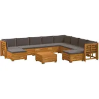 vidaXL 11 st Buiten bank set Massief Acacia Hout Bruin