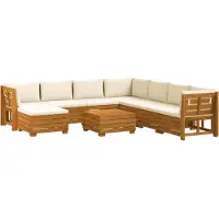 vidaXL 9 st Buiten bank set Massief Acacia Hout Bruin