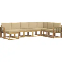 vidaXL Buiten bank set 8 st Wit en Beige