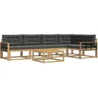 vidaXL Buiten bank set 6 st Wit en antracietkleurig Polyester