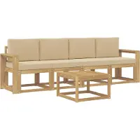 vidaXL Buiten bank set 5 st Wit en Beige