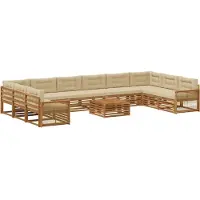 vidaXL Sofa-Sets 11 st Massief Acacia Hout