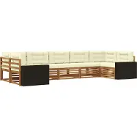 vidaXL Buiten bank set 7 st Natuurlijk en Crème Massief Acacia Hout