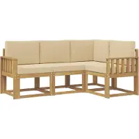 vidaXL Buiten bank set 4 st Wit en Beige