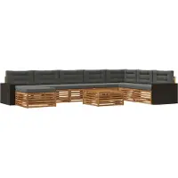vidaXL Buiten bank set 9 st Natuurlijk en Antraciet