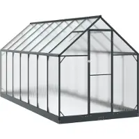 vidaXL Tuin Serre met de deur Antracietkleurig 183,5 x 423,5 x 207 cm