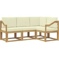 vidaXL Buiten bank set 4 st Wit en crèmekleurig