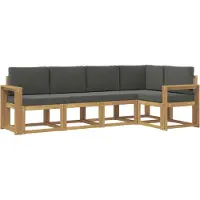 vidaXL Buiten bank set 5 st Wit en antracietkleurig