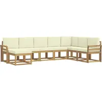 vidaXL Buiten bank set 8 st Wit en crèmekleurig