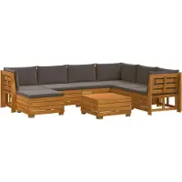 vidaXL 8 st Buiten bank set Massief Acacia Hout Bruin