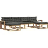 vidaXL Buiten bank set 6 st Wit en antracietkleurig