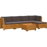 vidaXL 6 st Buiten bank set Massief Acacia Hout Bruin