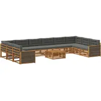 vidaXL Sofa-Sets 11 st Massief Acacia Hout