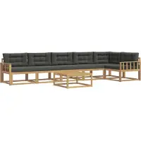 vidaXL Buiten bank set 7 st Wit en antracietkleurig Polyester