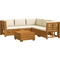 vidaXL 6 st Buiten bank set Massief Acacia Hout Bruin